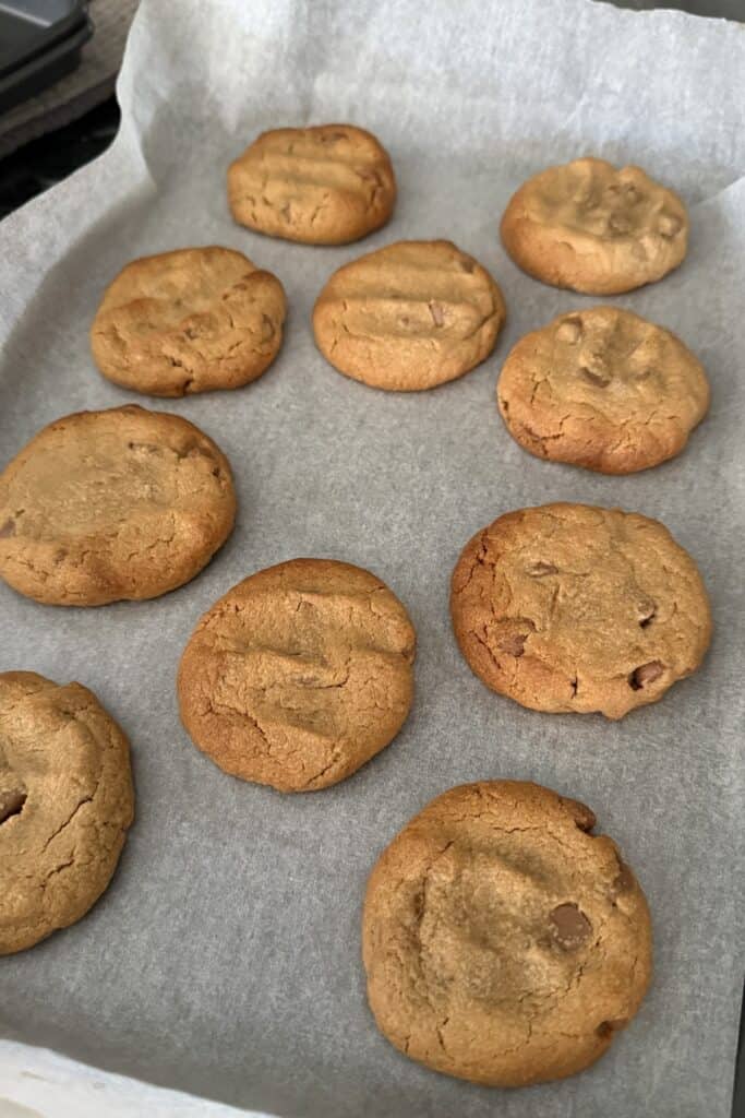 4 Ingredient Cookies on baking tray cooling