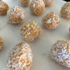 Apricot Bliss Balls - Vertical Shot