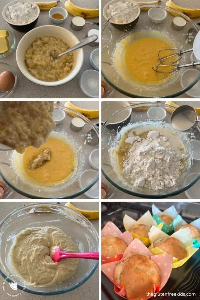 GF banana muffins - Instructions + Process Shots