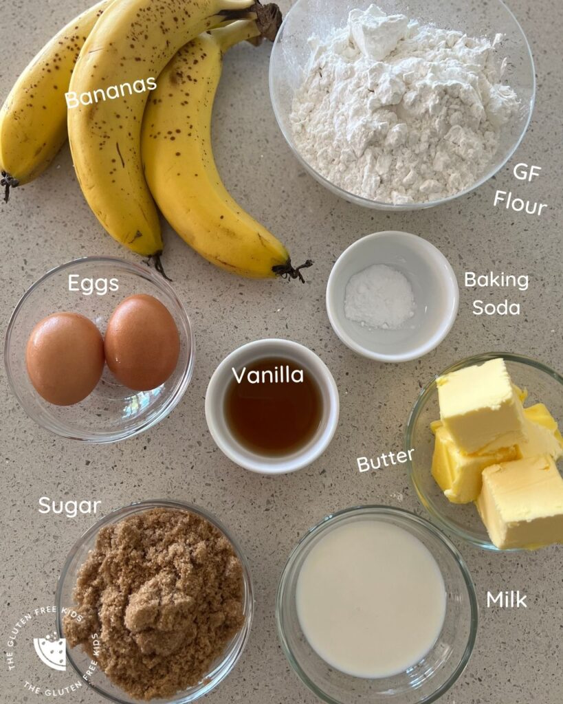 Gluten Free Banana cake ingredients required