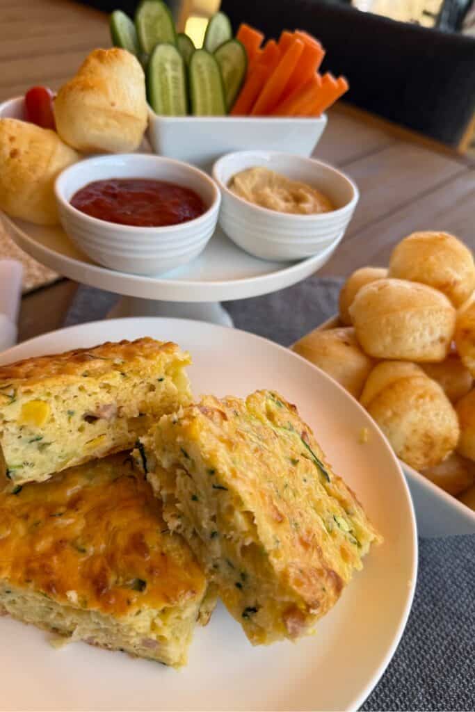 Gluten-Free Zucchini Slice Recipe on platter