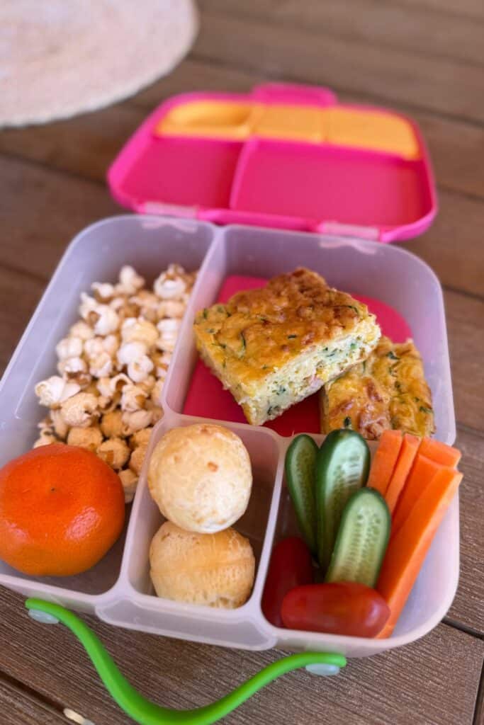 Gluten-Free Zucchini Slice in school lunchbox