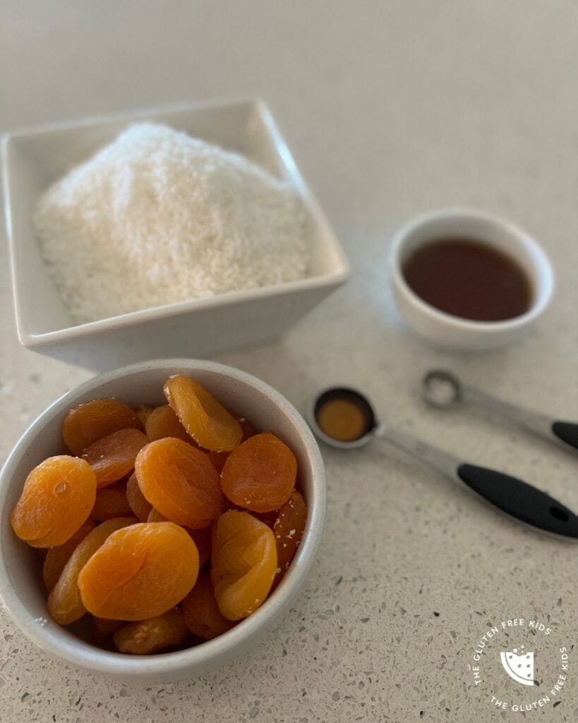 Ingredients to make Apricot Bliss Balls