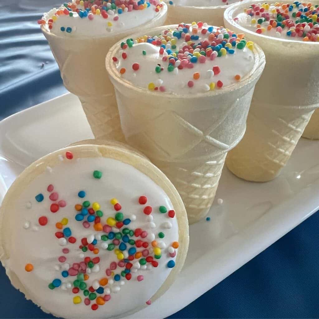 gluten free marshmallow cones with sprinkles