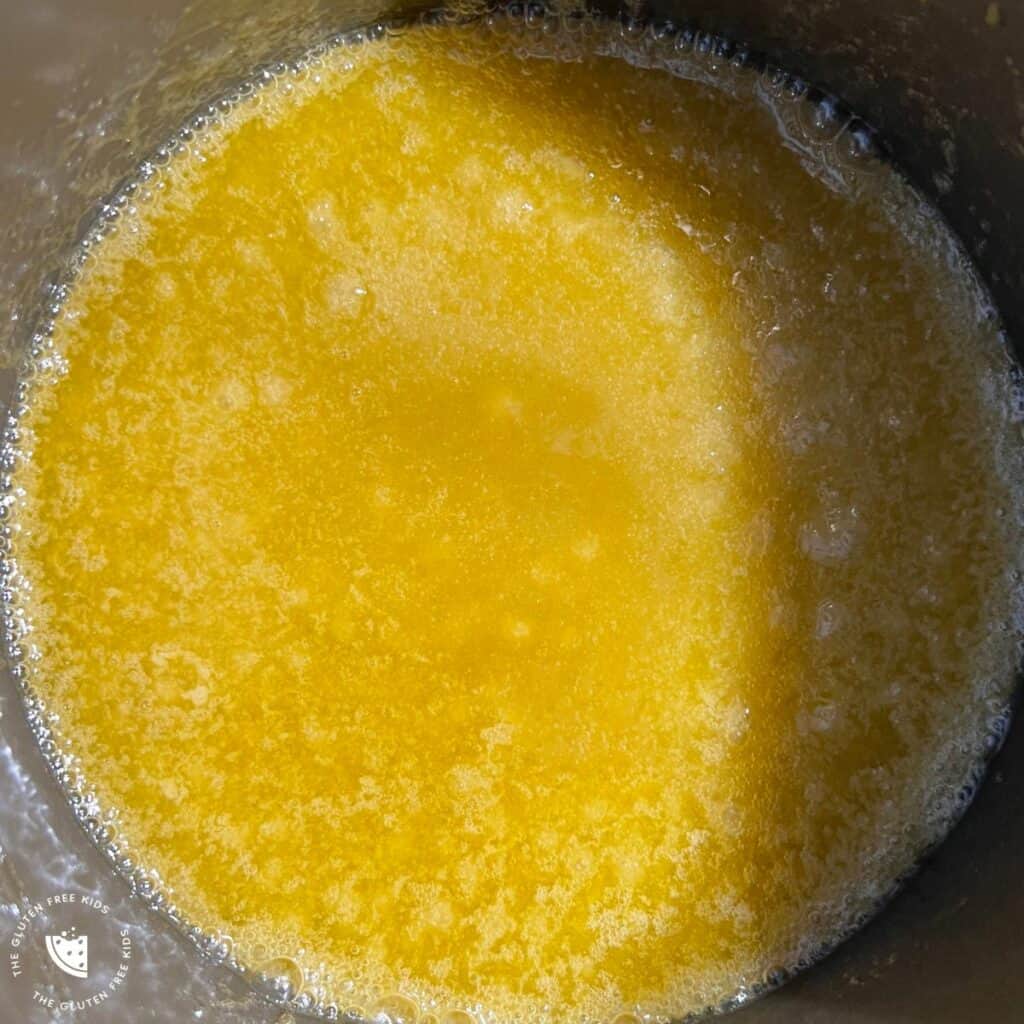 honey sugar butter mixture bubbling
