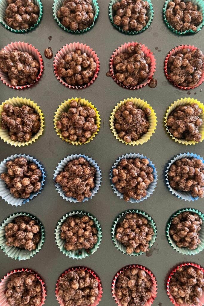 tray of glutenfree chocolate crackles party food