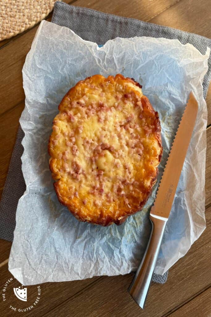 Gluten-free cheese and bacon bread cooking in a slow cooker