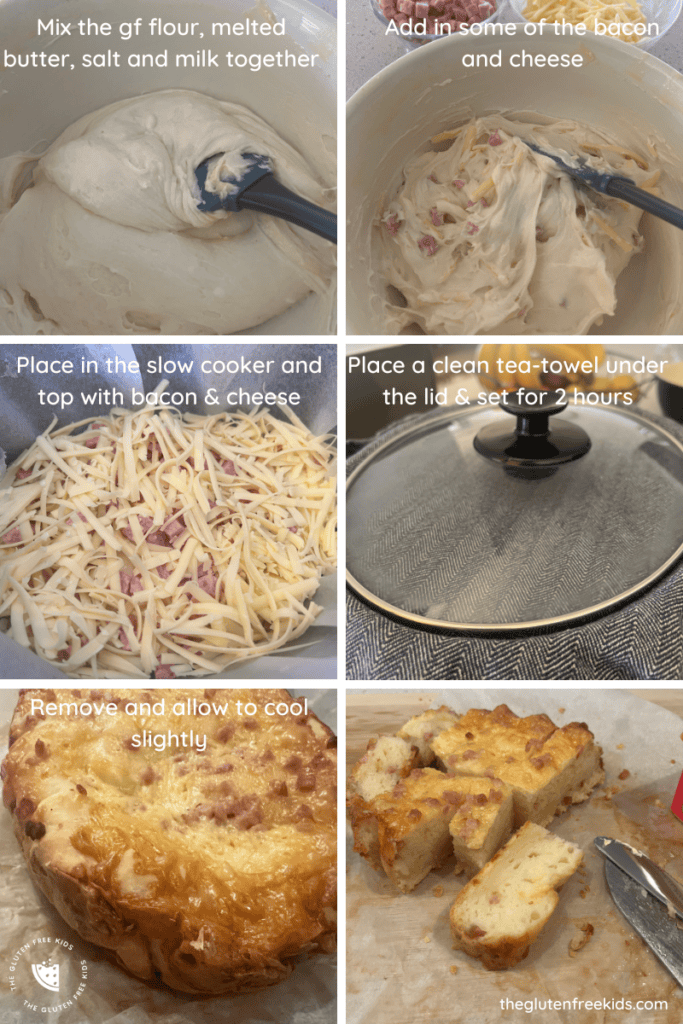 Instructions + Process Shots GF Cheese and Bacon bread