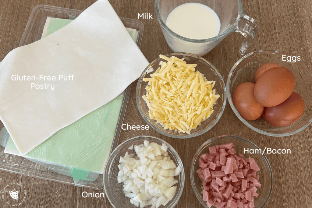 Ingredients To Make Gluten Free Cheese & Bacon Mini Quiches