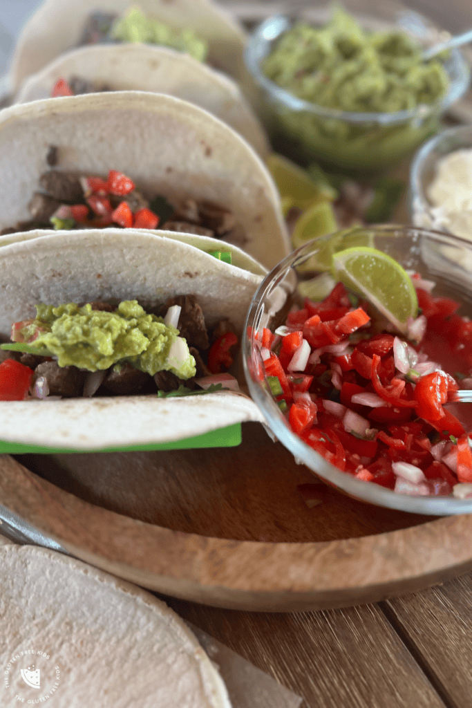 Tomato Salsa with beef tacos