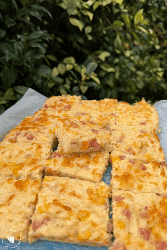 Baked ham, cheese and rice slice gluten-free
