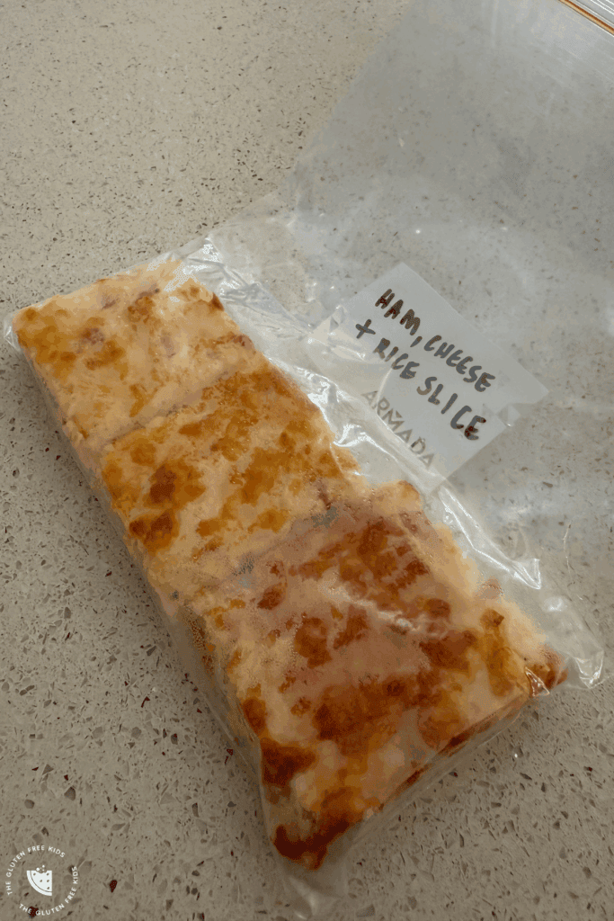 Ham Cheese & Rice Slice freezer friendly glutenfree