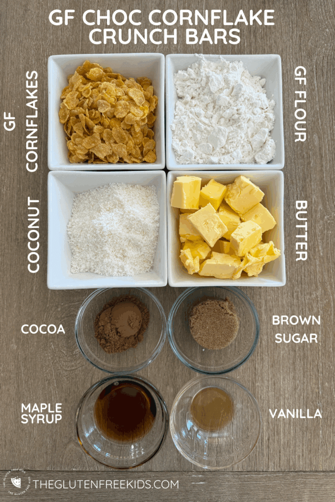 Ingredients for Gluten Free Chocolate Crunch Bars