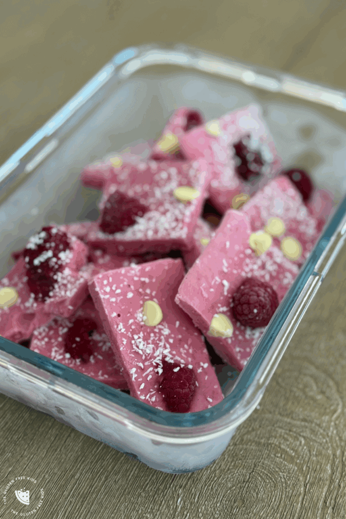 Raspberry Yogurt Bark Frozen