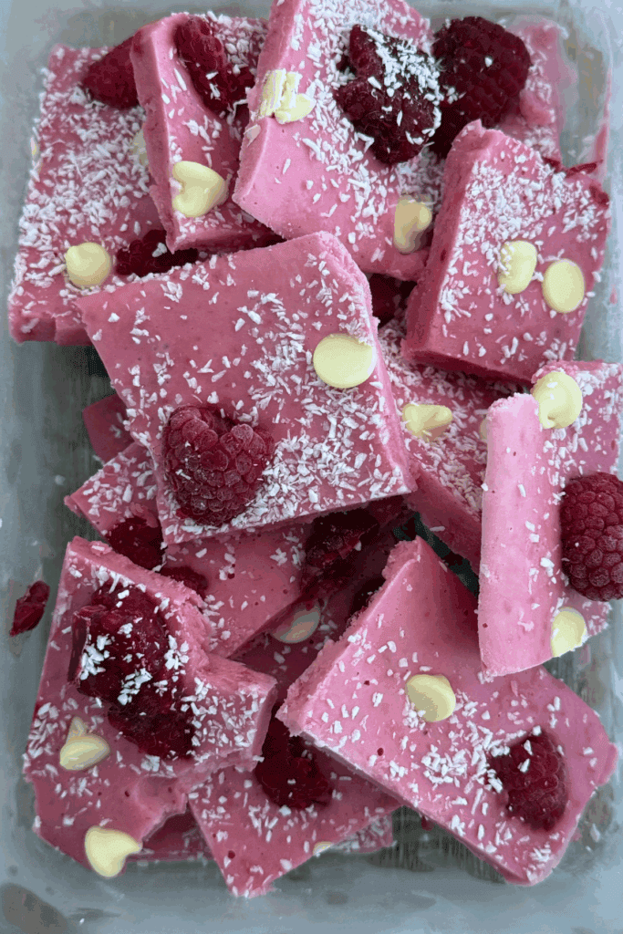 Raspberry Yogurt Bark Process