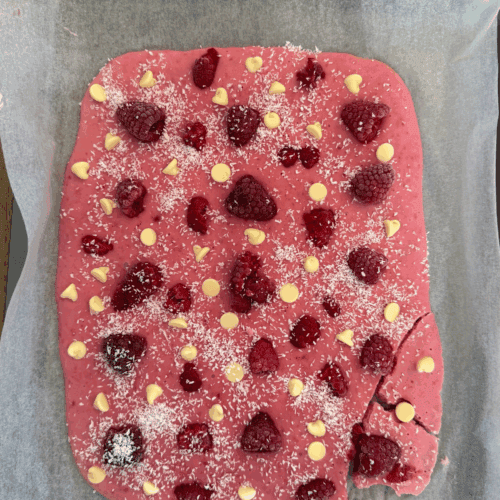 Raspberry Yogurt Bark Snack