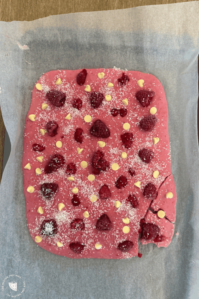 Raspberry Yogurt Bark Snack