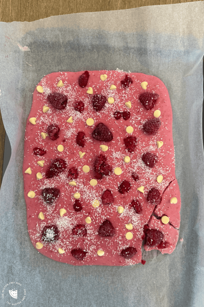 Raspberry Yogurt Bark Snack