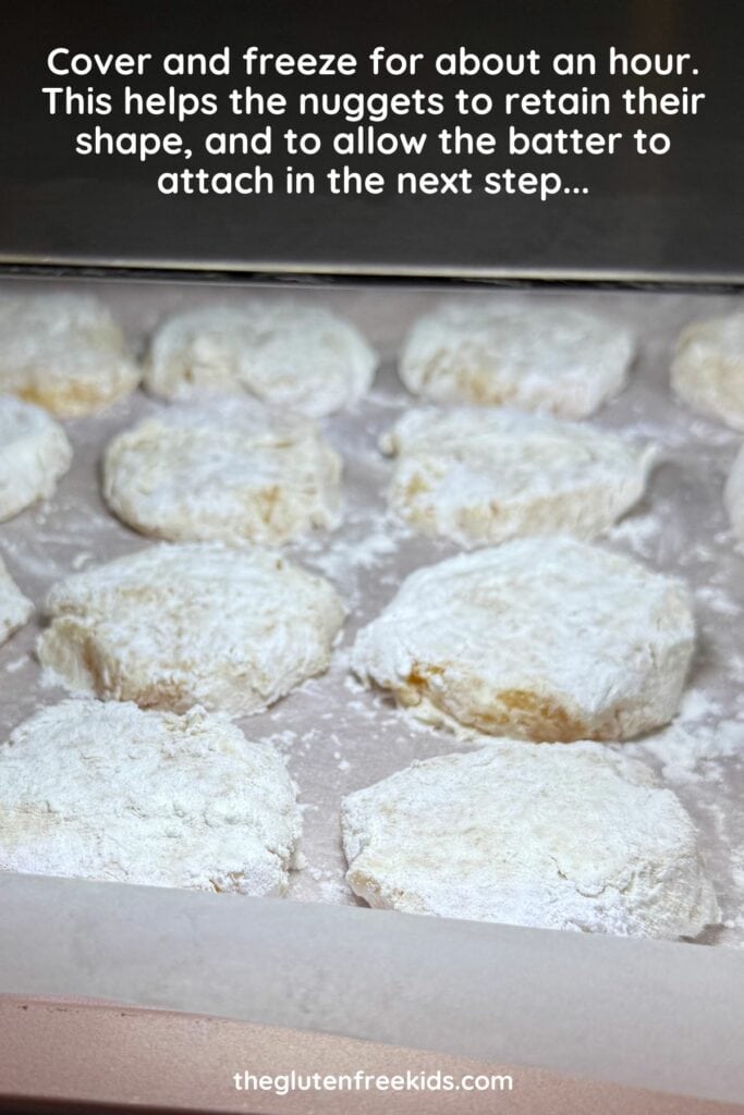 Freeze the nuggets to help them keep their shape