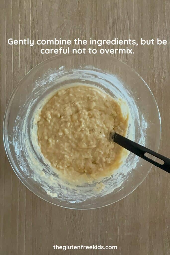 Gently combine the ingredients, but be careful not to overmix.