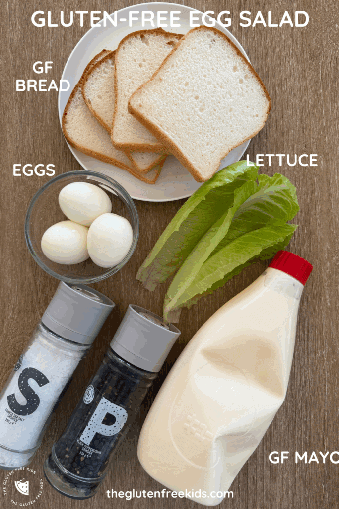Ingredients for gluten-free egg salad