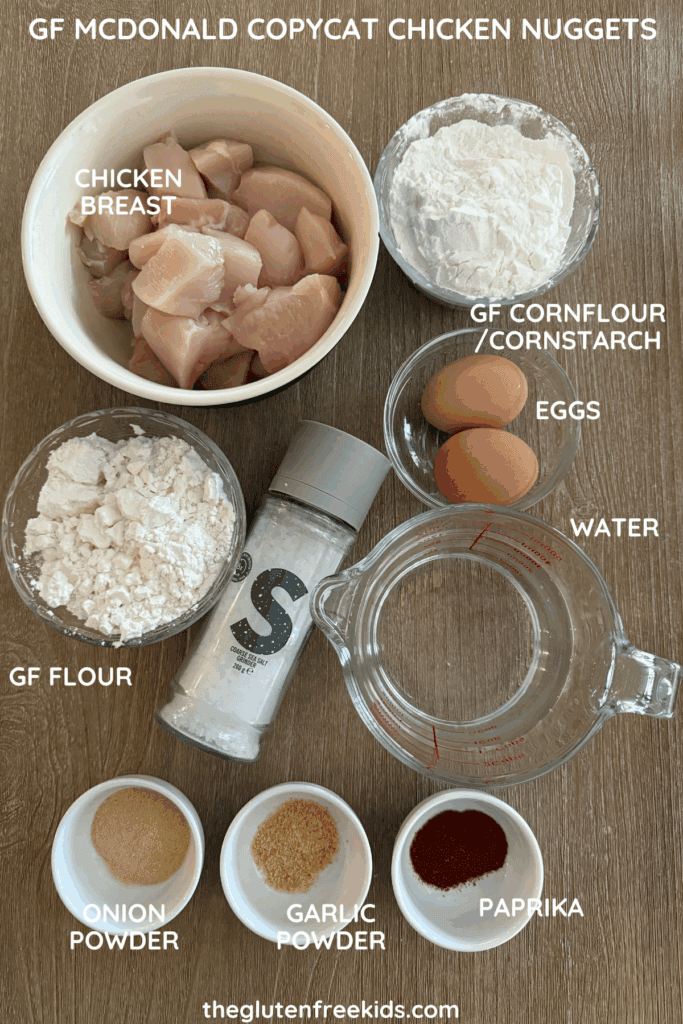 Ingredients to Make gluten free mcdonalds Chicken Nuggets copycat