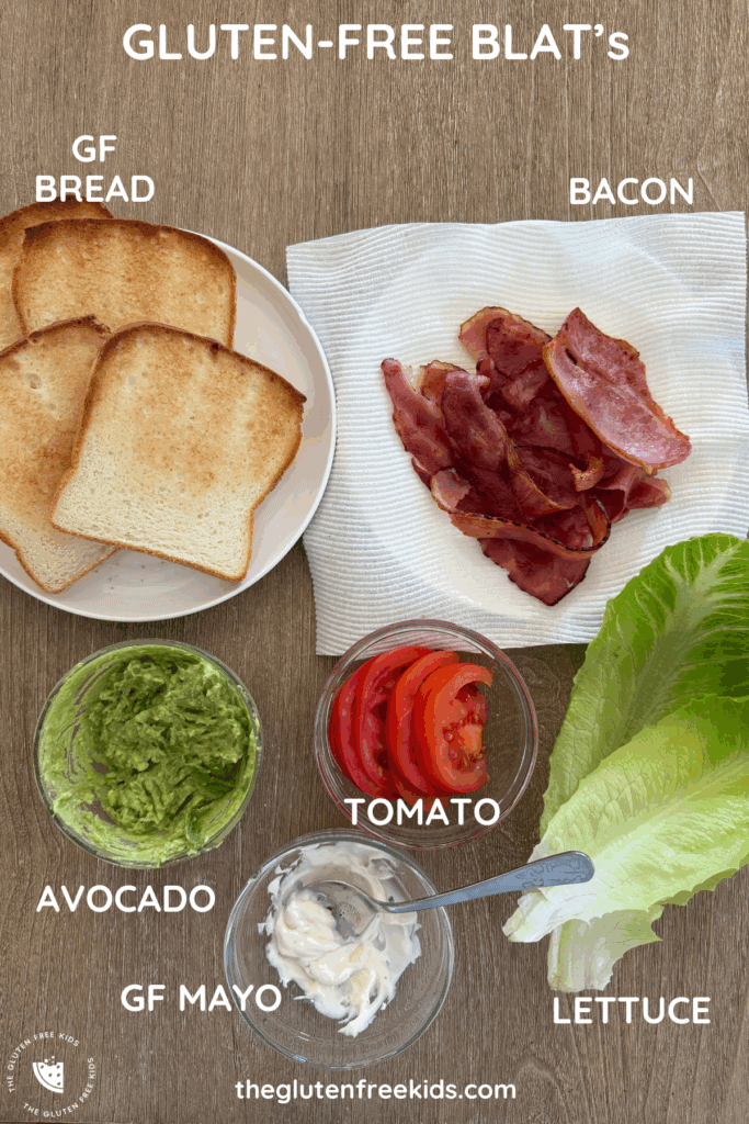 Ingredients to make gluten-free BLATs