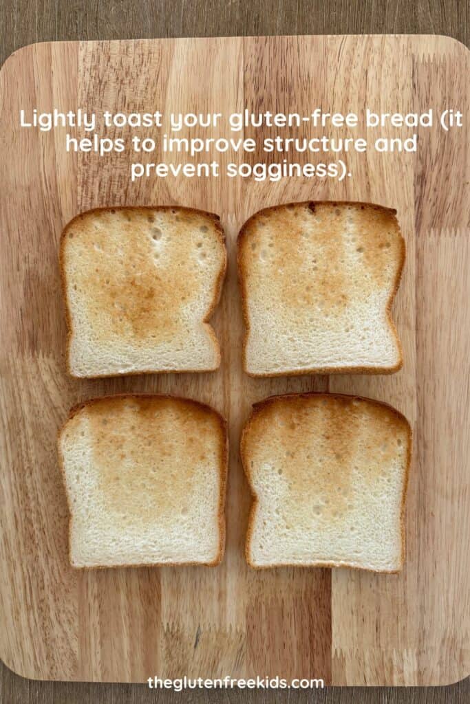 toast your gluten free bread to make BLATs