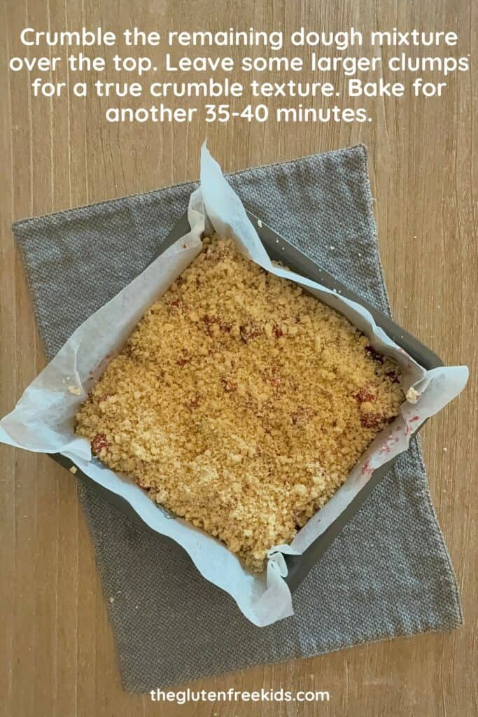 how to make gluten-free Raspberry Crumble Bars crumb top