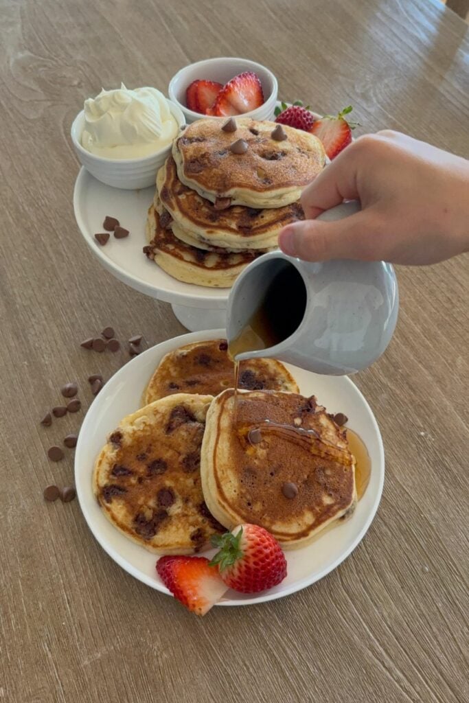 Fluffy Gluten Free Chocolate Chip Pancakes