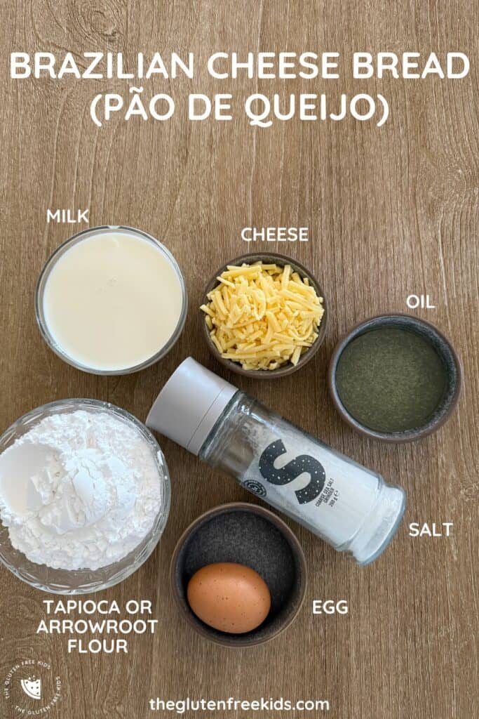 Ingredients to make Brazilian Cheese Bread