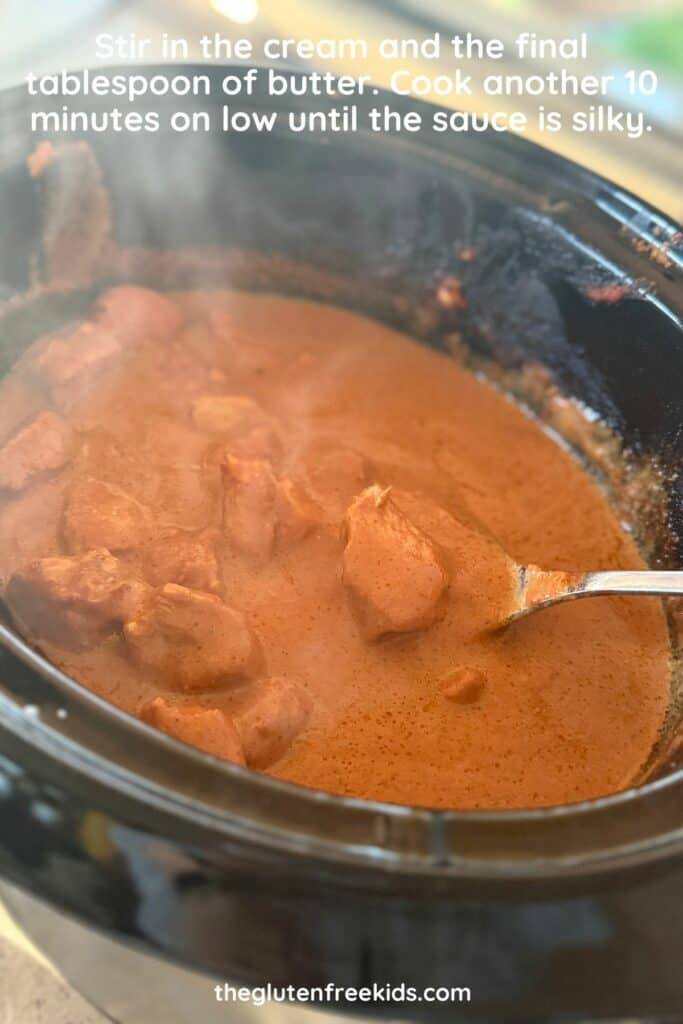 Stir in the cream and the final tablespoon of butter.