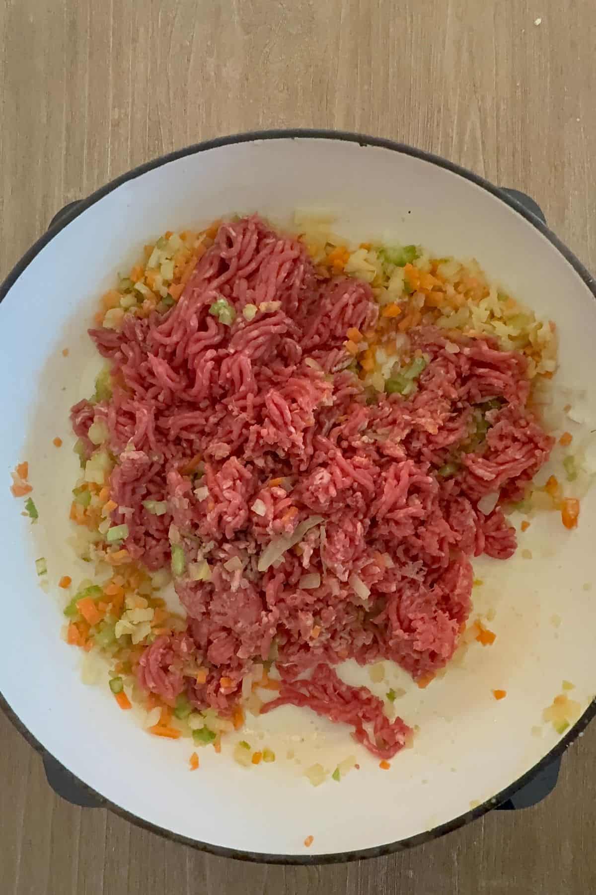 added ground beef mince