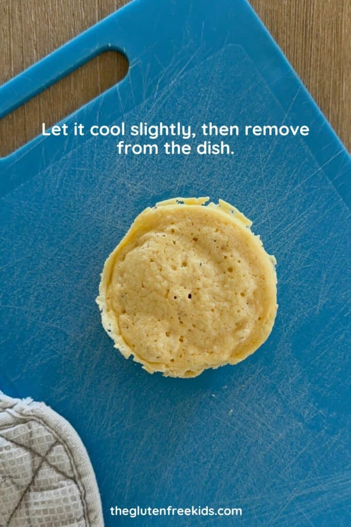 let the 90 second bread cool slightly, then remove from the dish.