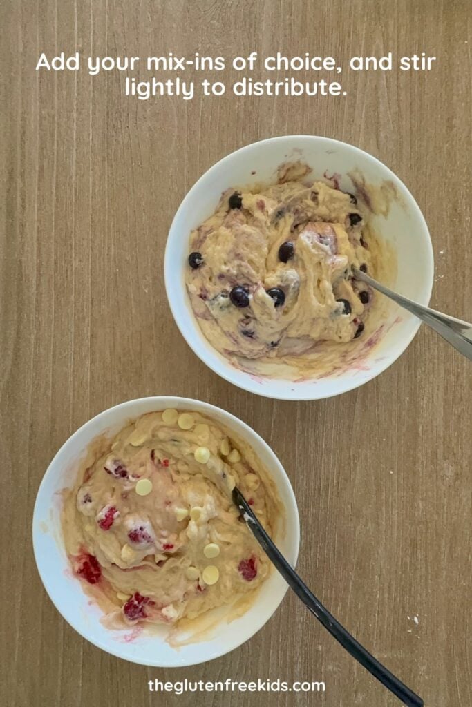 Add your mix-ins of choice, and stir lightly to distribute.