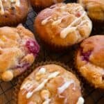 gluten-free raspberry and white chocolate chip muffins