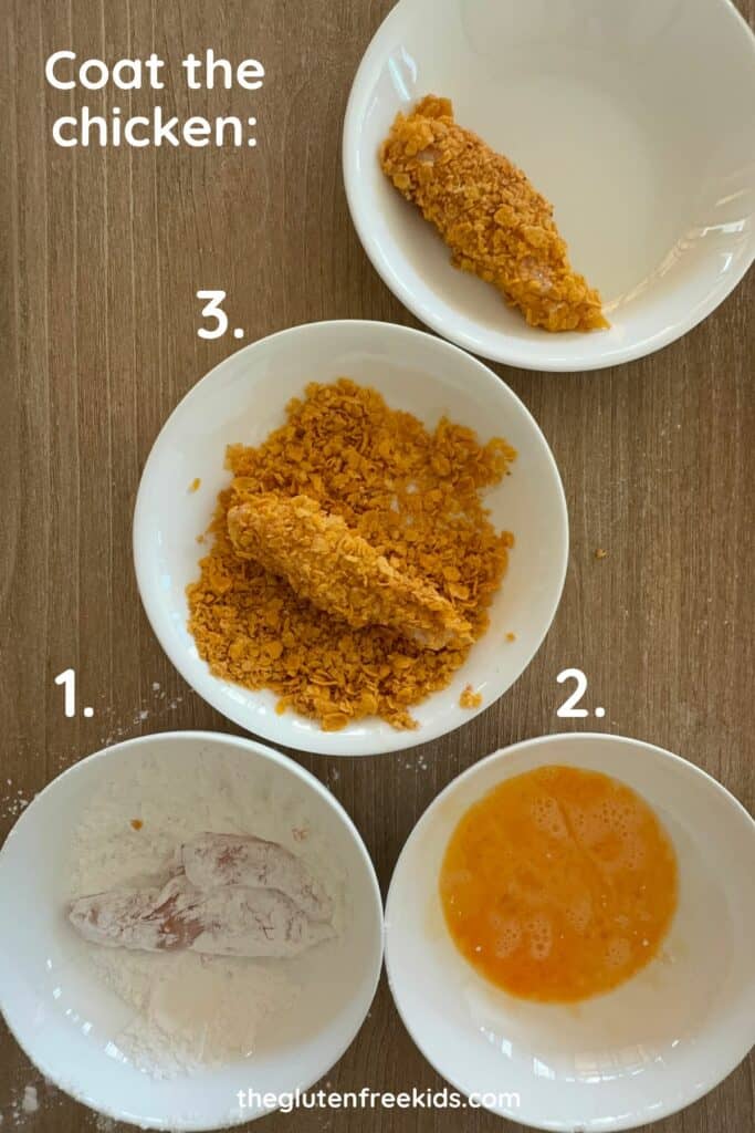 coat the gluten free chicken pieces