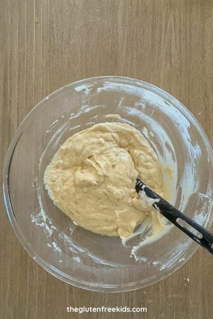 gently combine the muffin batter