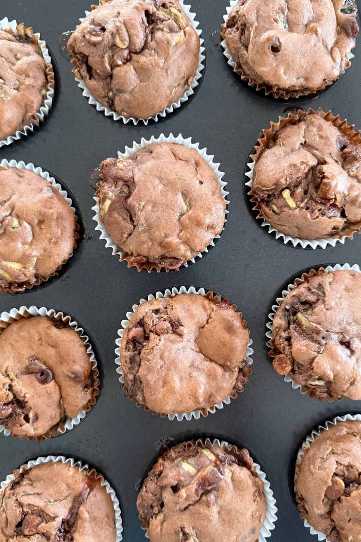 gluten free zucchini chocolate muffins