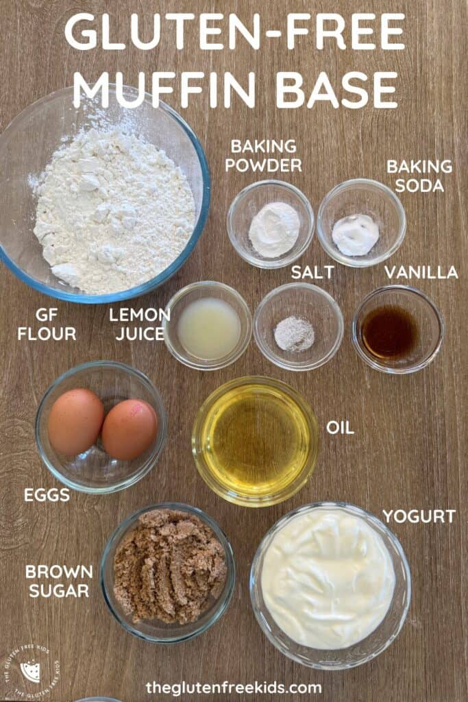 ingredients to make gluten-free muffins