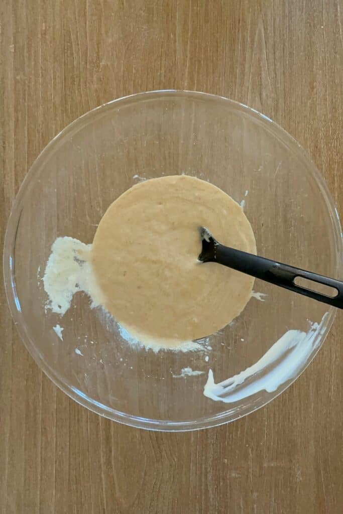 whisk together the wet ingredients of gluten-free double chocolate muffins