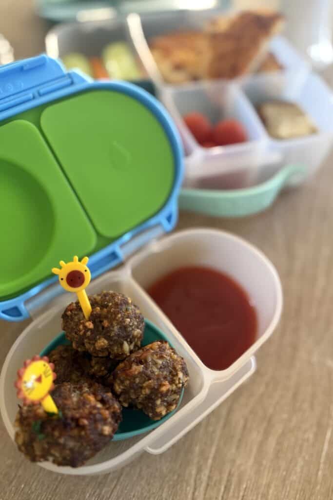 French Onion Meatballs Gluten-Free for lunchbox