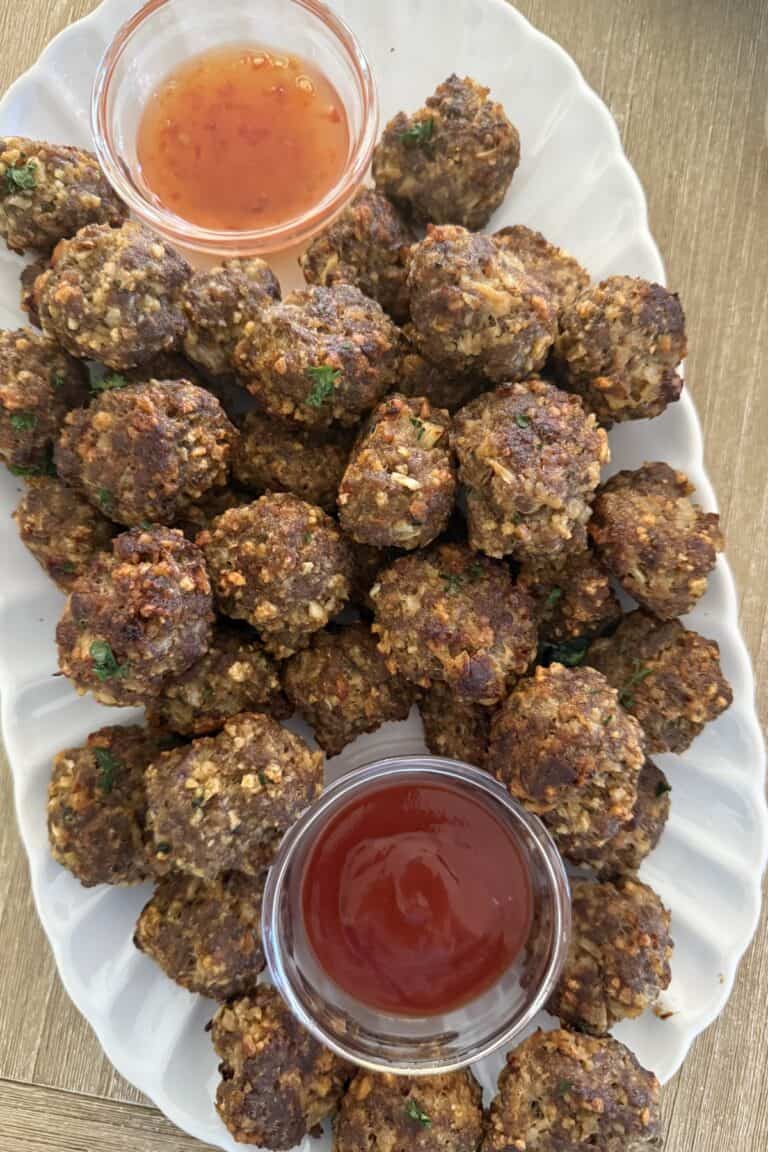 French Onion Meatballs (Gluten-Free) party platter