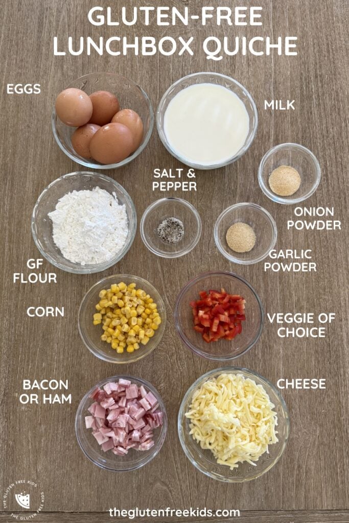 INGREDIENTS TO MAKE GLUTEN-FREE LUNCHBOX QUICHE