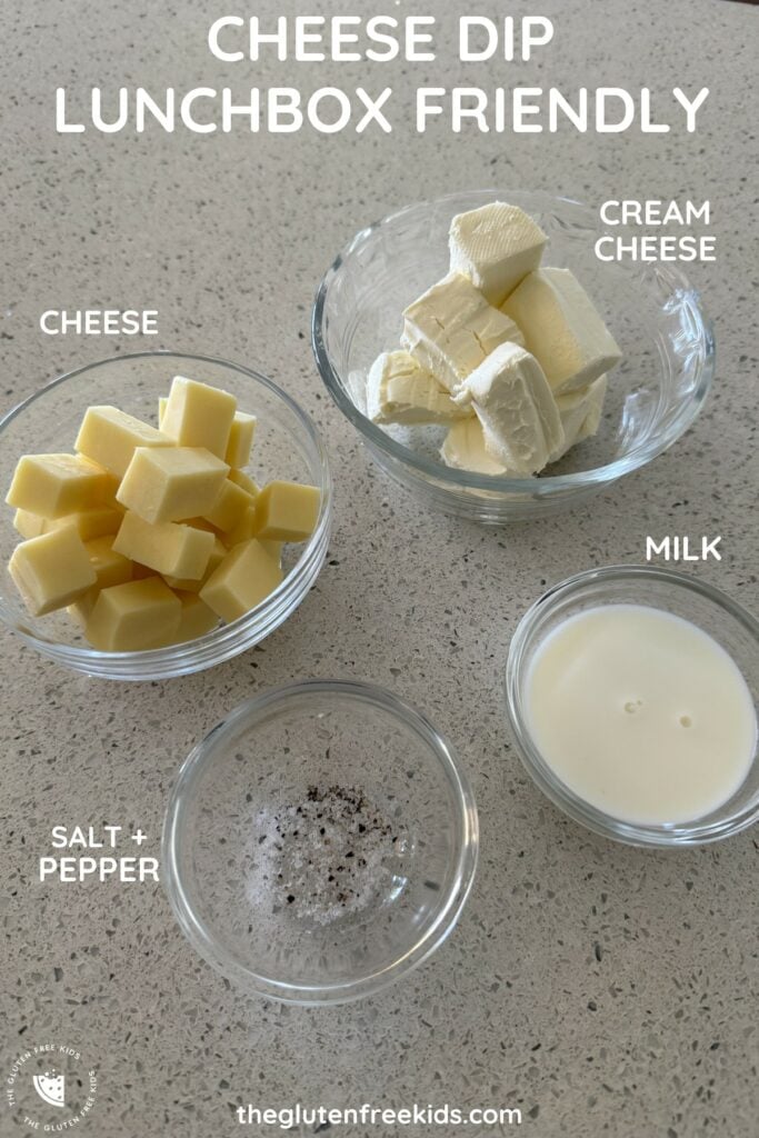 Ingredients to make Cheese Dip