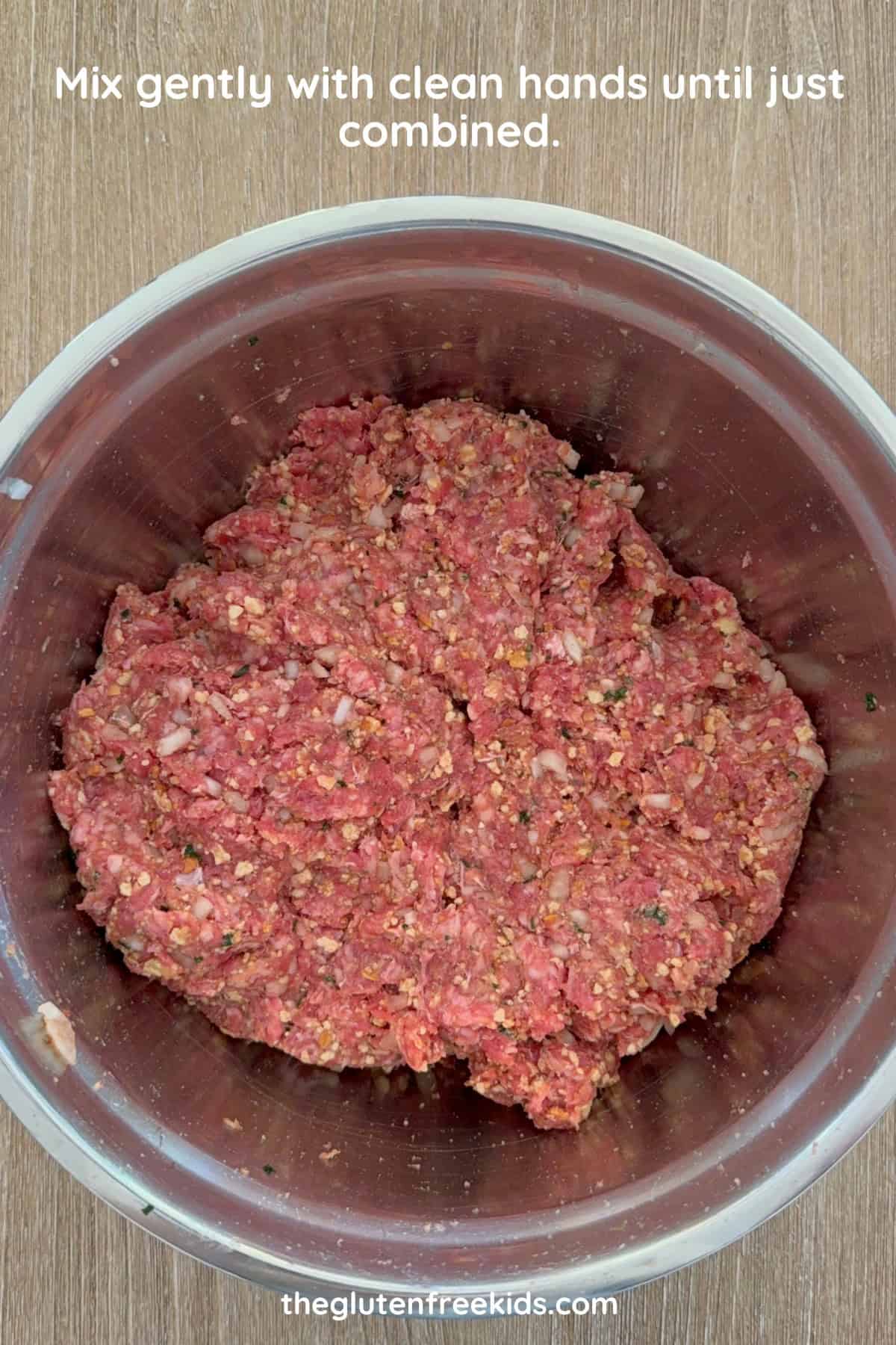 Mix the Gluten-Free French Onion Meatball mix until just combined