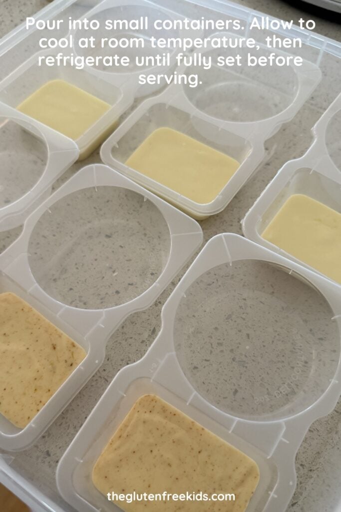 allow cheese dip to set in small containers
