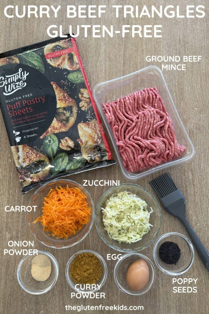 Curry Beef Triangles list of ingredients