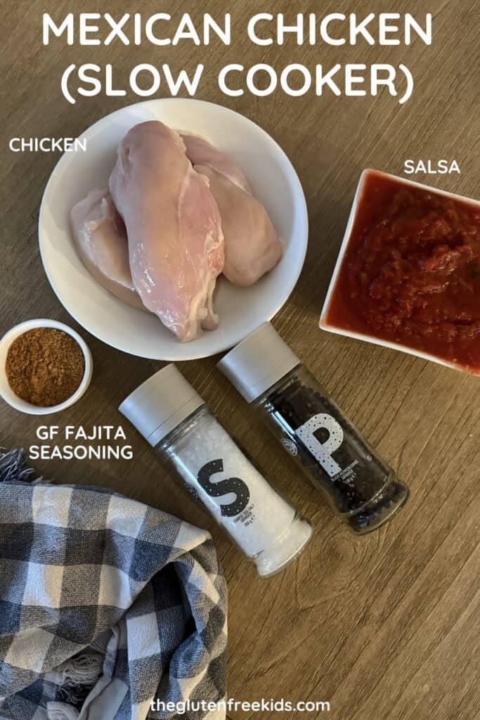 Ingredients to make Mexican Shredded Chicken Gluten-Free
