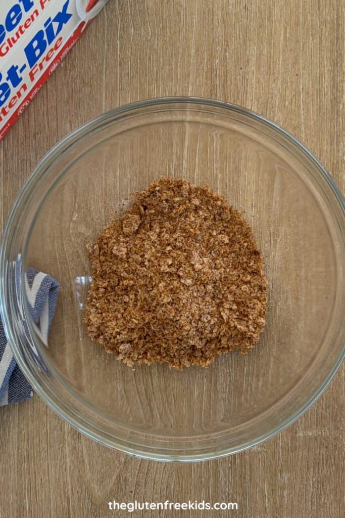 crush the gluten-free Weet-Bix finely using your hands